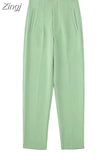 Women's Pants Beige Pencil High Waist Pants For Women Office Casual Elegant Woman Trousers Fashion Streetwear Summer