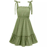 Wind Casual Women's Wear 2025 Summer New One-Word Shoulder Pull Flounce