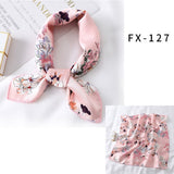 Square Silk Scarf Women Fashion Print Small Neck Scarfs Office Lady Hair Band Foulard Hand Kerchief Female Bandana