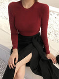 T Shirt Women Cotton Long Sleeve Top T-Shirts Korean Style Slim Elastic Woman Clothes Tee Shirt Spring Camisetas De