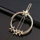Metal Love Heart Hair Clip Elegant Star Round Barrette for Women Girls Sweet Hairpins Barrettes Hair
