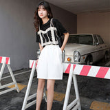 White Summer Shorts Women Loose High Waist Shorts Casual Ladies Korean Shorts 2020