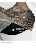 Zingj Single With Breast Hot Girl Top Summer Irregular Design Sense Small Open Fork Mesh Gauze Inclined Shoulder