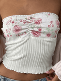 Patchwork Floral Knitted Bandeau Top- Outfit