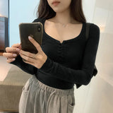 New Style Of European Blouse Is Covered With Autumn And Winter Girls' Pure Desire, Hot Girls, Short Style, Slim, Slim And Thin Bottomed