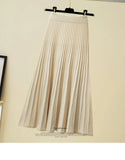 Zingj And Winter New High Waist Show Thin A-Word Pleated Skirt Big Umbrella Skirt Long Plus Thick Wool Knitting Skirt Woman-Outfit
