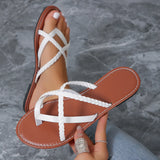Zingj Plus Size Flat Slipper Female Summer Round-Headed Pin Toe Soft Bottom Wearing Women's