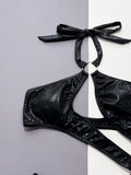 Zingj Swimwear Sexy Black Serpentine Pit Bikini