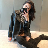 Zingj Spring And Autumn Installed New Pu Small Leather Coat Female Short Style Korean Version Loose Student Chic Locomotive Leather Jacket Female