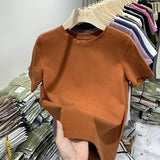 Taro Purple Cotton Short-Sleeved T-Shirt Women's New Loose Round-Neck T-Shirt Blouse In The Summer Of