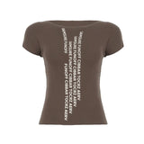 Letter-Printing Short-Sleeved T-Shirt Girl 2025 Summer New Simple Hottie Casual