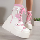 Thick Bottom Boots 2025 New Punk Locomotive Mid Boots Girl Cute Spice Girl