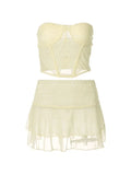 Lace Paneled Two Piece Set- Outfit