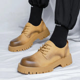 Zingj 2023 New Platform Increased Large-Size Overalls Round Head Men's Shoes 45 Fashion Versatile Small Leather Shoes 46