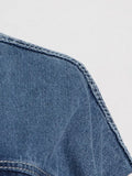 Zingj 2024 New Street Hipster Fan Contrast Color Splicing Knit Sleeve Design Sense Denim Jacket Loose