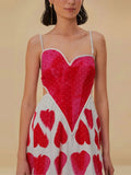 Women Elegant Heart Print Sling Maxi Dress Backless Sleeveless Slim Fit Long Robes 2025 New Fashion Lady Banquet Evening Vestido 211-1-Outfit