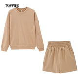 2021 Summer Shorts Set Woman Tracksuits Oversize Sweatshirts High Waist Shorts Female Two Piece