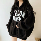 Vintage Logo Print Half Zip Up Oversized HoodieOutfit