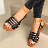 2025 Summer New Flat-Bottomed Round-Headed Casual Sandals Women's Size 40-43