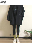Women Ins Loose Casual Woolen Overcoat Womens Double Breasted Padded Blends Ladies New Fashion Daily Stylish Outwear