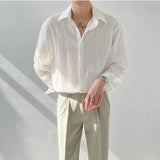 Blouse Korean Version Of Loose Casual Long-Sleeved Shirt Men's Trend Handsome Striped Non-Ironing Shirt