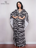 Print Deep V-neck Dress Batwing Sleeve Long Dresses Women 2022 Summer Dress Beachwear Bohemian Women Kaftan