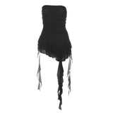 Spring And Summer Women's New Fashion One-Word Shoulder Repair Leud Thrombochrome Bhise Small