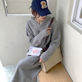 Elegant Sweater Dress Women Winter Fashion Hooded Design Occasion Long Dress Casual Long Sleeve Party Knitted Dress