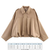 Spring Pilot Jacket Bat Sleeve Zipper Loose Tuffen Jacket Women's Casual