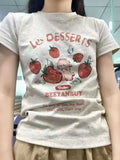 Aesthetic Summer New Cartoon Strawberry T-shirts Harajuku Short Sleeve Loose OCasual Tops Women O Neck All Match Casual