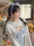 Japanese Sweet Lolita Dress Women Bow Pink Kawaii Party Mini Dresses Female Blue Princess Korean Fashion Dresse Winter