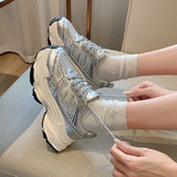Old Dad Shoes Net Air Permeable In Tide Thick Sole Light Letter Casual Shoes New Retro Coloring