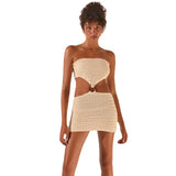 Zingj New Sexy Tight Knit Dress Strapless Skirt