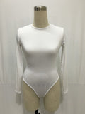 Colors Long Sleeve O Neck Casual Bodysuit Women Body Tops White Black Nude Red Party Bandage Bodycon Romper Body suit