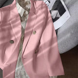 Zingj And Autumn Small Suit Jacket Female 2024 New Korean Version Net Red Temperament Small Purple Pink Suit