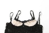 Lace Bustier Patchwork Double Strap Top- Outfit