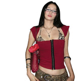 2025 Summer New Women's Personalized Hottie Leopard Print Dress Short Two Sets Of Top