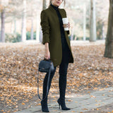 Autumn Winter New Stand Up Collar Women's Jackets 2020 Fashion Casual Solid Slim Long Sleeve Ladies Long Jackets