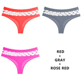 3Pcs/Lot Hollow Out Lingerie Seamless Sexy Panties Women Elasticity Underwear Temptation Middle-waist G String