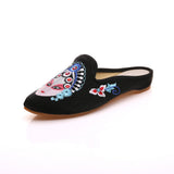 Zingj Summer Cloth Art Slippers Peking Opera Actress Facial Makeup Embroidered Pointed Female
