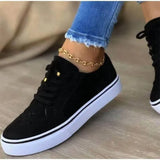 Station New 2023 New Bullock Large-Size Women's Singles Shoes Comfortable Casual Women's Shoes Round Head Lace Single