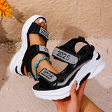 Sports Sandals Women Wear 2025 New Summer Drill Thick Bottom Magic Stick Soft Bottom Roman Beach