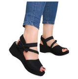 Velvet Slope With Fish-Billed Sandals Women's Bows Thick Bottom Beach Cool Slippers