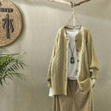 jacket women's solid cardigan retro literary round neck long sleeve all-match casual knitted sweater autumn