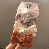 Pcs/set Cotton Linen Plaid Bowknot Hair Clips For Cute Girls Floral Handmade Hairpins Barrettes Headwear Kids Hair