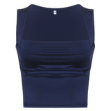 Zingj New Hot Girl Small Jacket Square Collar Vest Sexy With Solid Color Bm Sling Bottom