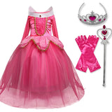 Halloween Costume for Girls Children Clothing Princess Dress Girl Birthday Cosplay Clothes Belle Dress Send Crown New