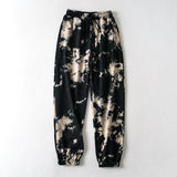Summer Spring New Fashion Street Loose High Waist Tie Dye Sports Casual Drawstring Pants Cotton Trousers Drawstring
