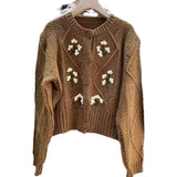 Version Round Neck Sweater Sweater Female College Style Autumn And Winter New Gentle Series Cardigan Outer Cover