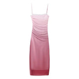 Summer New Women's Fashion Leisure Vacation Wind Silk Net Print Dress